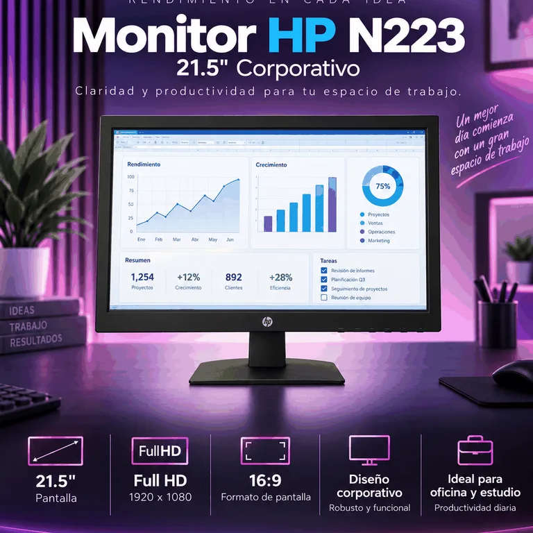 Monitor HP N223 21.5" Corporativo