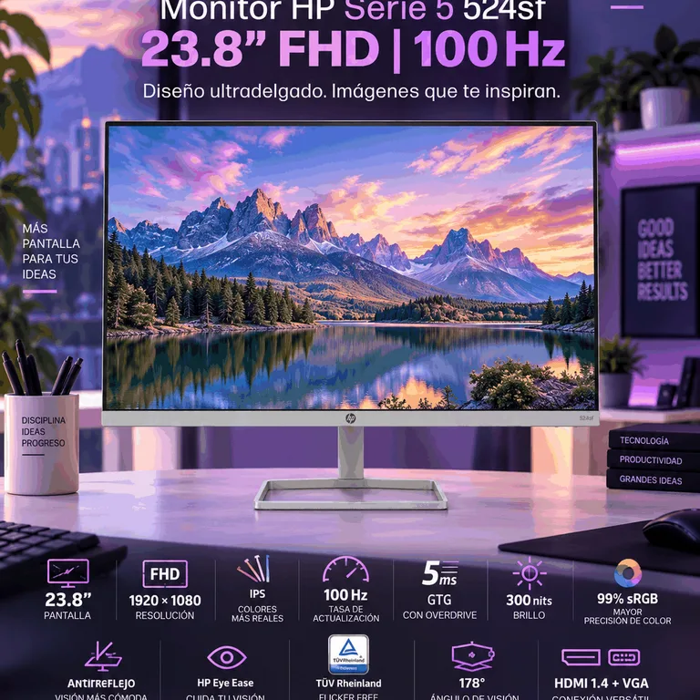 Monitor HP Serie 5 524sf 23.8" FHD Ultradelgado