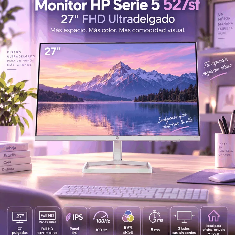 Monitor HP Serie 5 527sf 27" FHD Ultradelgado