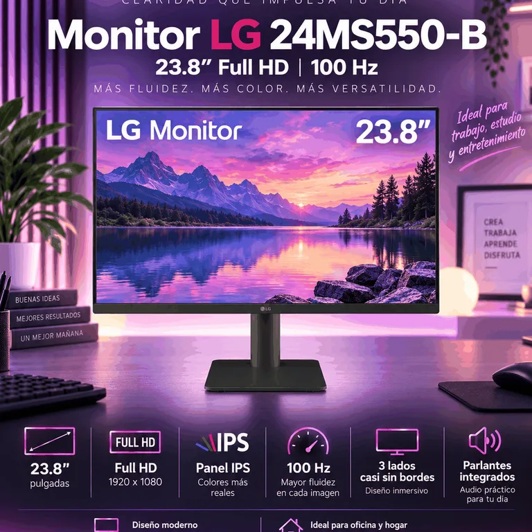 Monitor LG IPS 24MS550-B 23.8" Full HD 100Hz