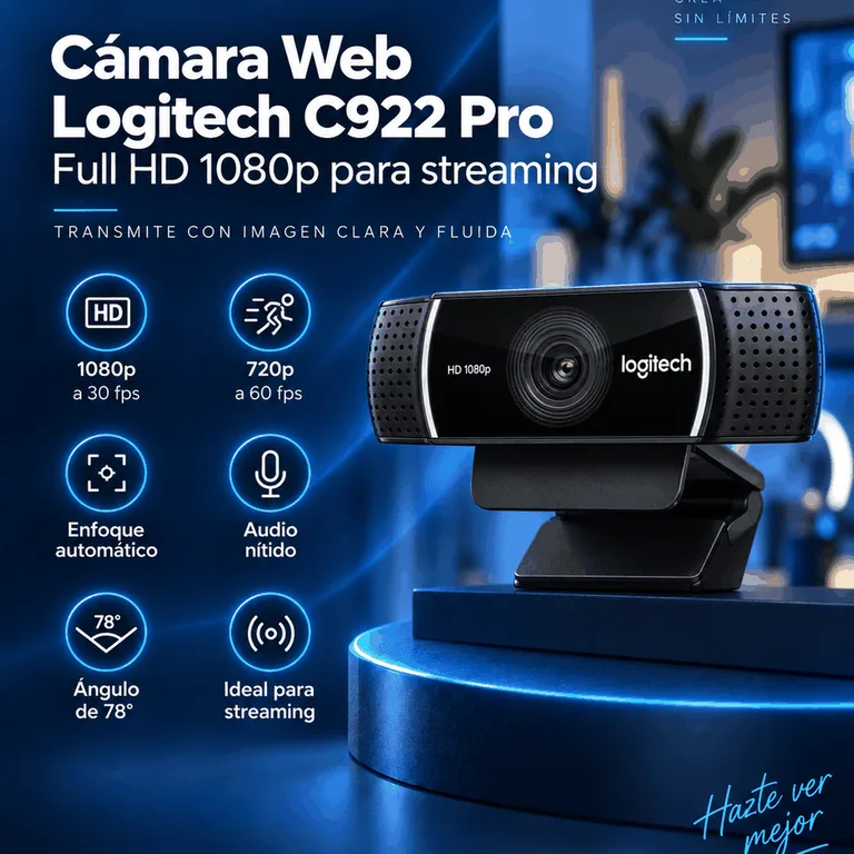 Cámara Web Logitech C922 Pro para Streaming