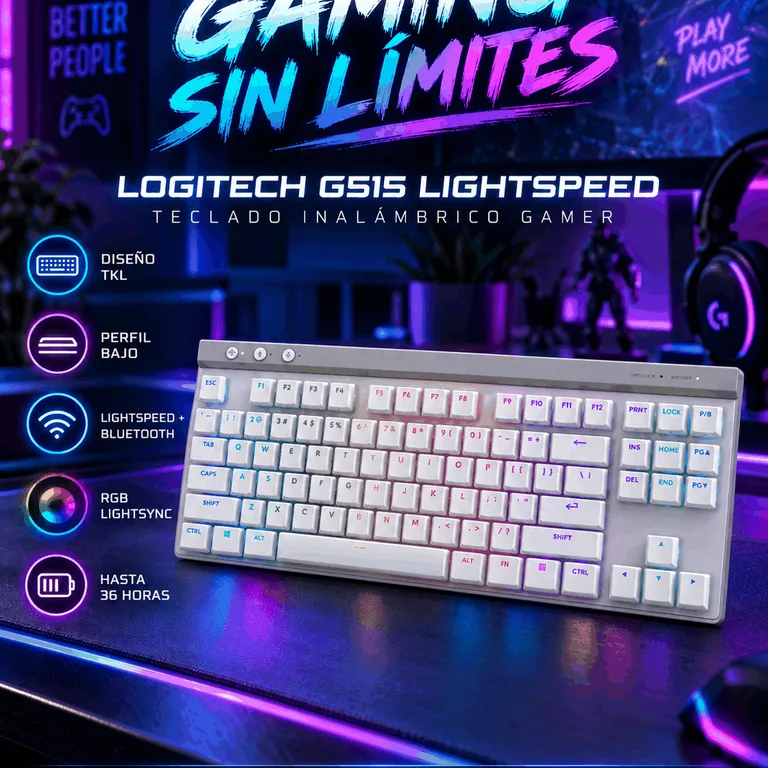 Teclado Logitech G515 LIGHTSPEED TKL Blanco