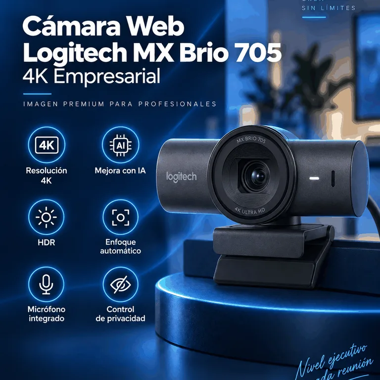 Cámara Web Logitech MX Brio 705 4K Empresarial