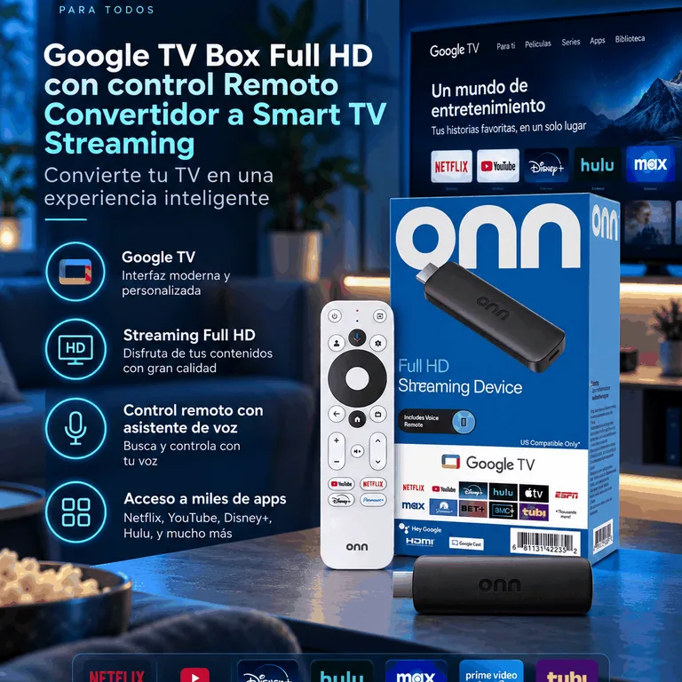 Google TV Box Full HD con Control Remoto