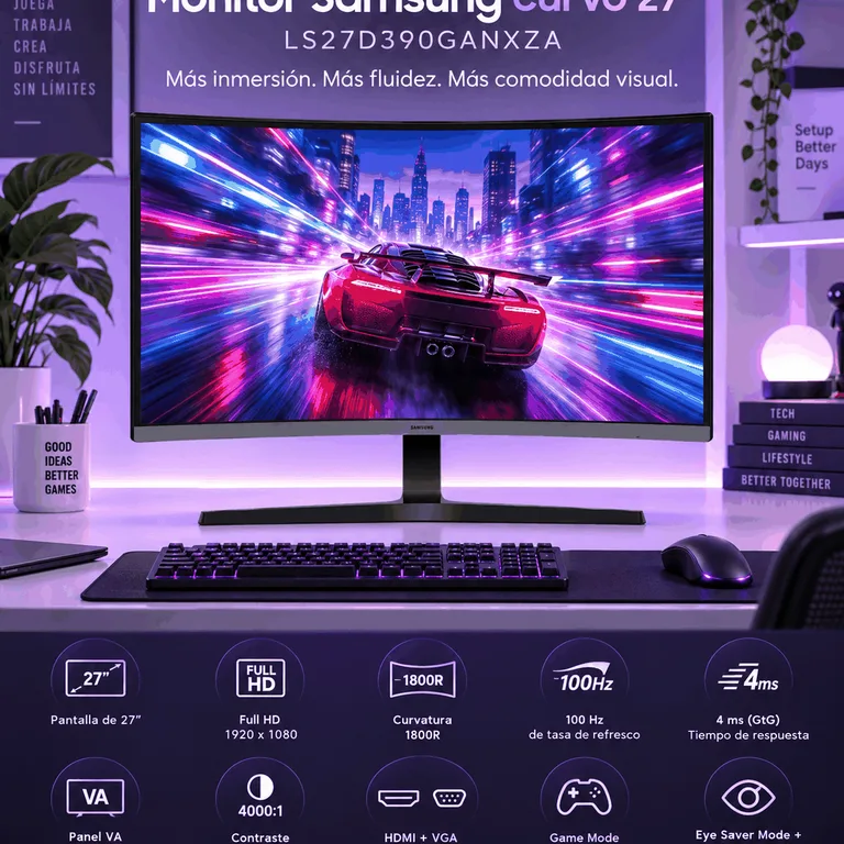 Monitor Samsung Curvo 27" LS27D390GANXZA