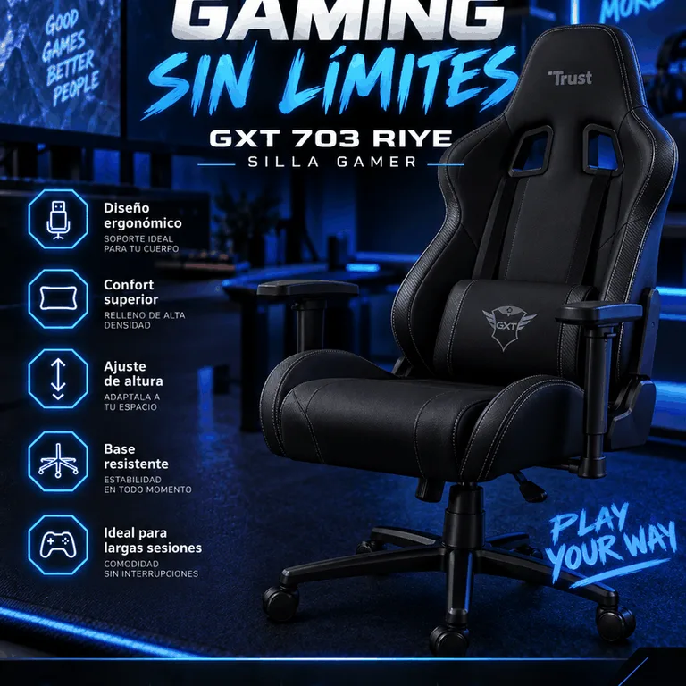 Silla Gamer Trust GXT 703 Riye Negra
