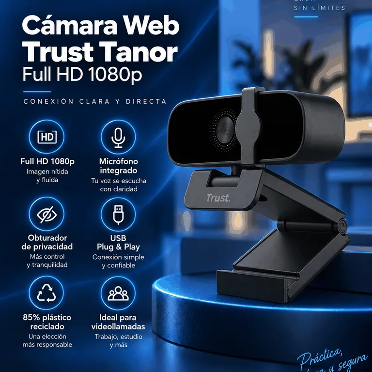 Cámara Web Trust Tanor Full HD 1080p USB