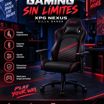 Silla Gamer XPG Nexus Negra-Roja