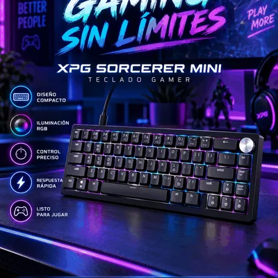 Teclado Gamer XPG Sorcerer Negro Mini