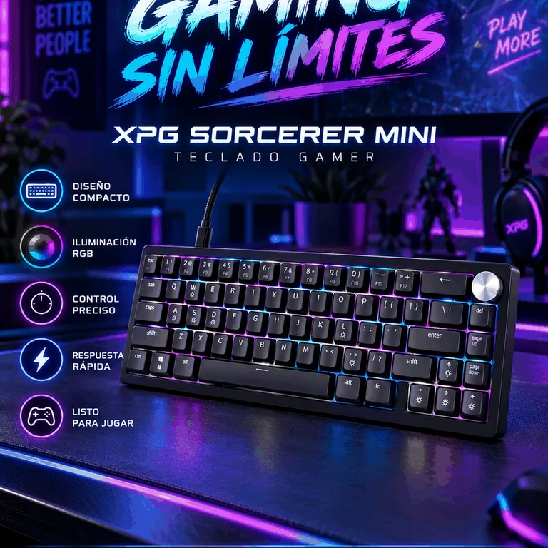 Teclado Gamer XPG Sorcerer Negro Mini